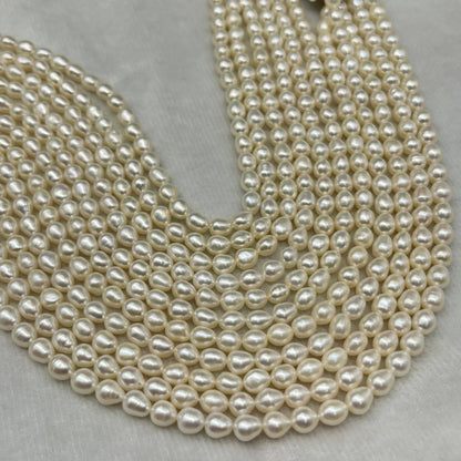 Fresh Water Pearl Cream Color, Rice Shape, AA Luster Pearl, 5.5-6 MM Size