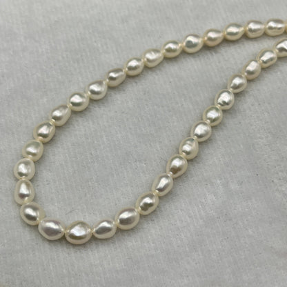 Fresh Water Pearl Cream Color, Rice Shape, AA Luster Pearl, 5.5-6 MM Size