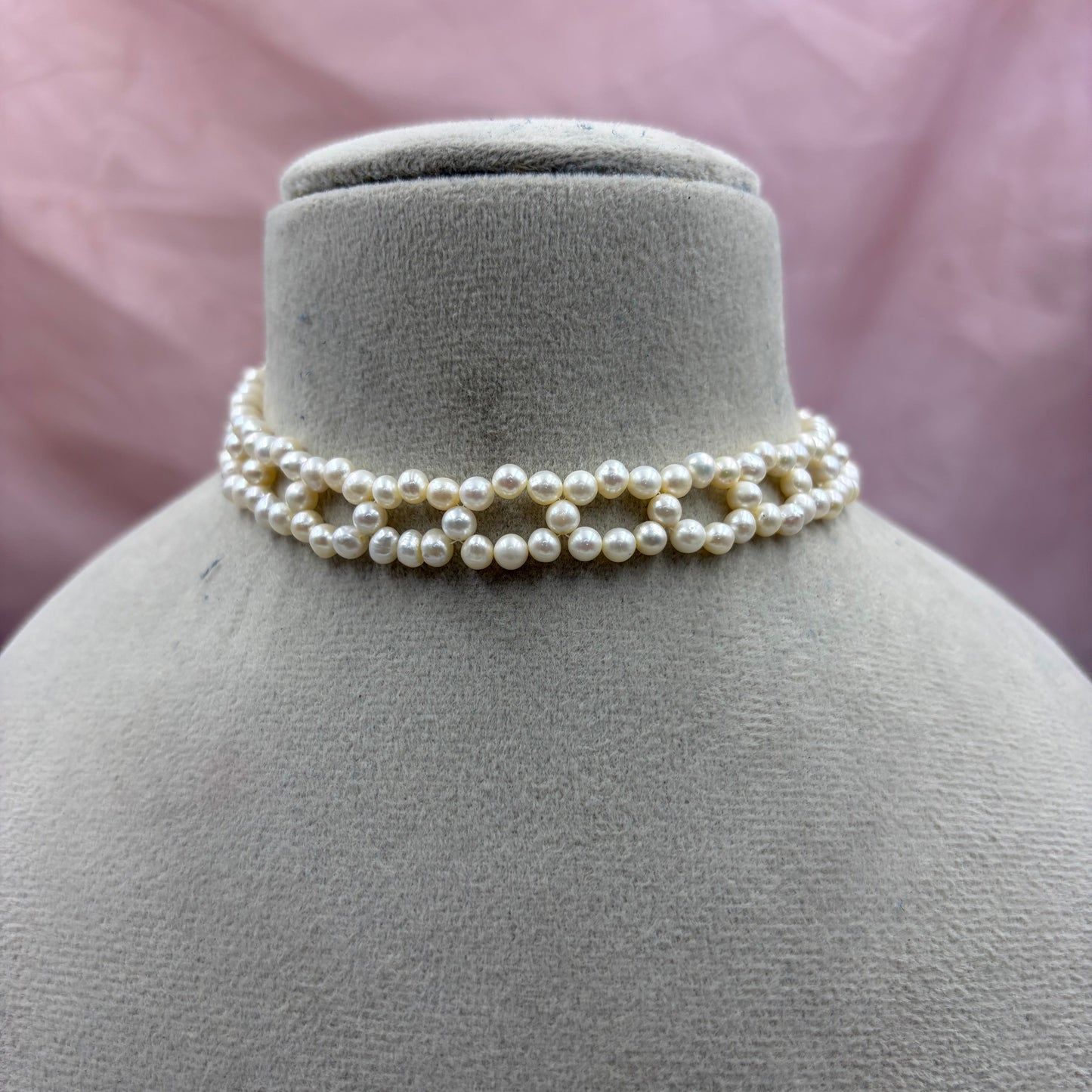 Freshwater Pearl Choker Necklace | Handmade Natural Cultured Pearl Choker | Elegant Women's Jewelry