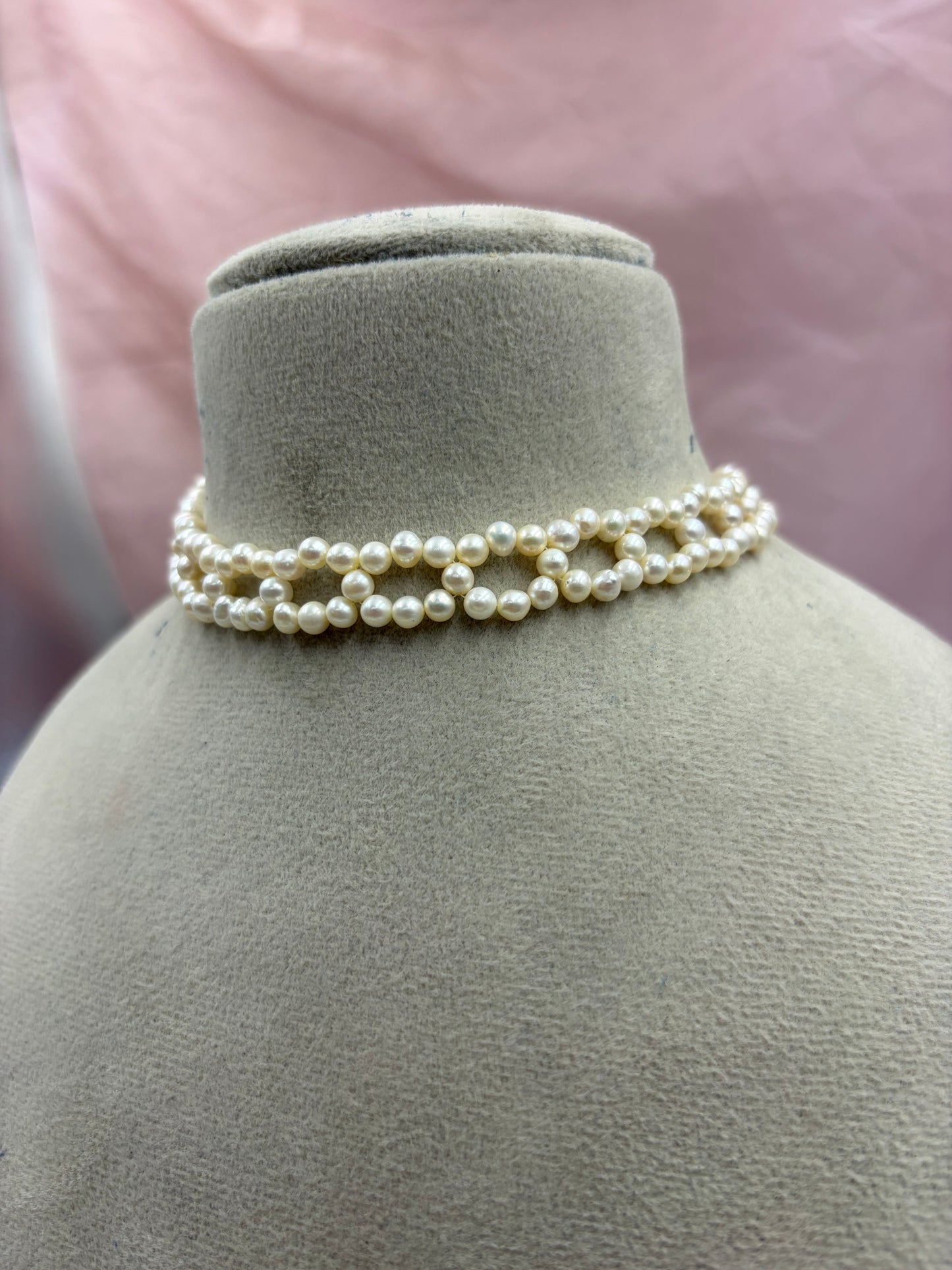 Freshwater Pearl Choker Necklace | Handmade Natural Cultured Pearl Choker | Elegant Women's Jewelry