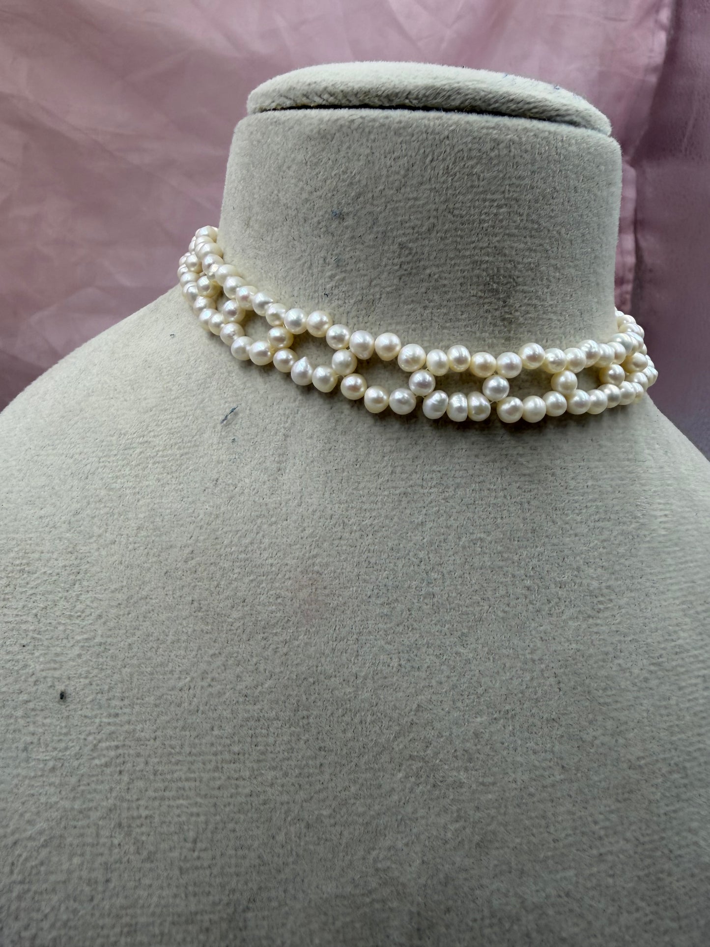 Freshwater Pearl Choker Necklace | Handmade Natural Cultured Pearl Choker | Elegant Women's Jewelry