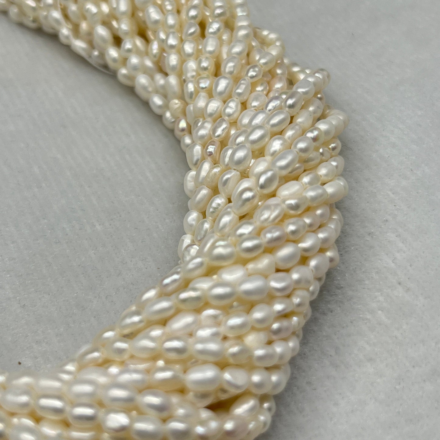 Fresh Water Pearl White Color, Rice Shape, AA Luster Pearl, 3.5 MM Size