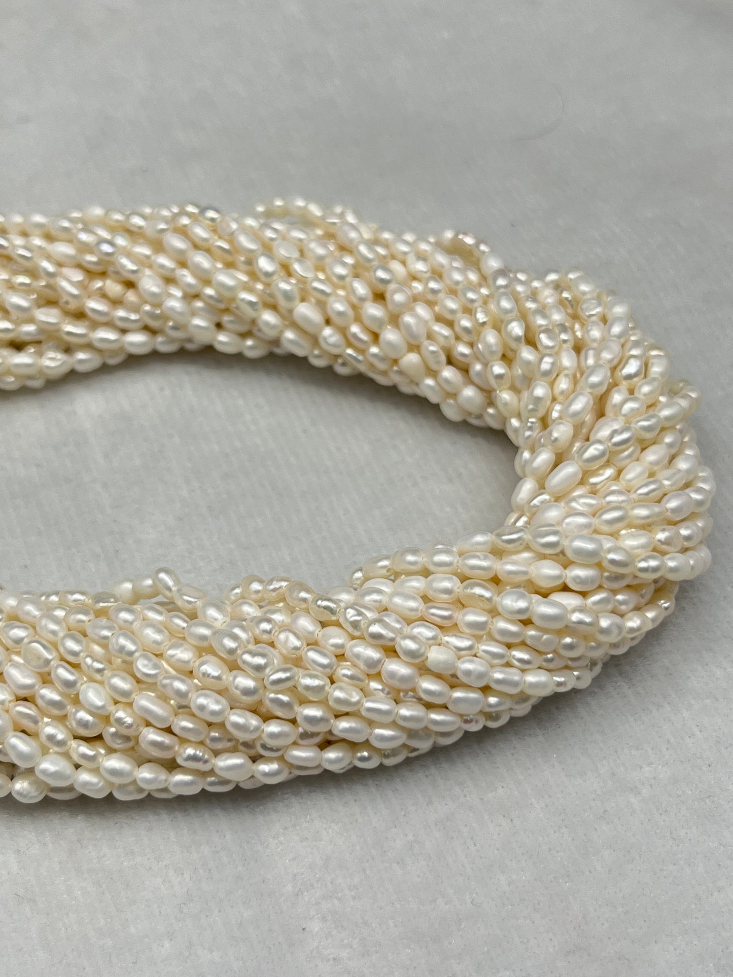 Fresh Water Pearl White Color, Rice Shape, AA Luster Pearl, 3.5 MM Size