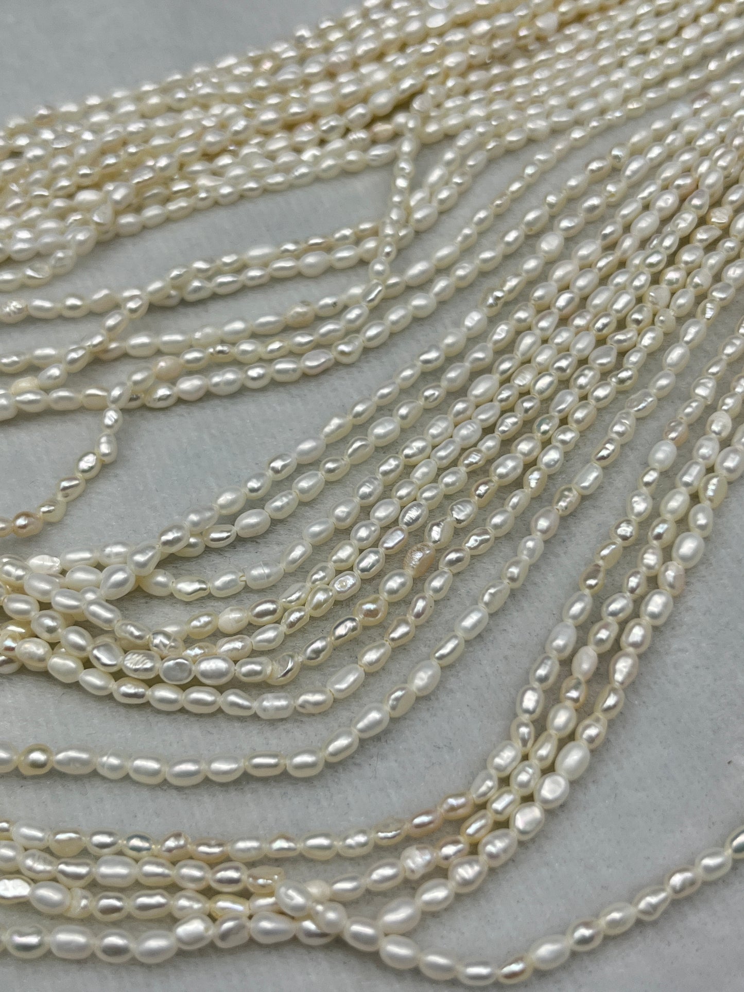 Fresh Water Pearl White Color, Rice Shape, AA Luster Pearl, 3.5 MM Size