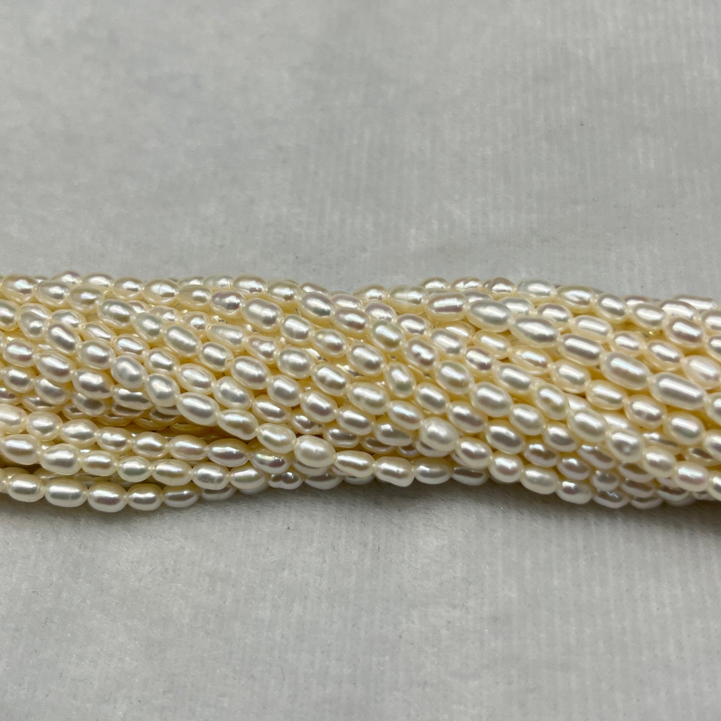 Fresh Water Pearl White Color, Rice Shape, AAA Luster Pearl, 3 MM Size