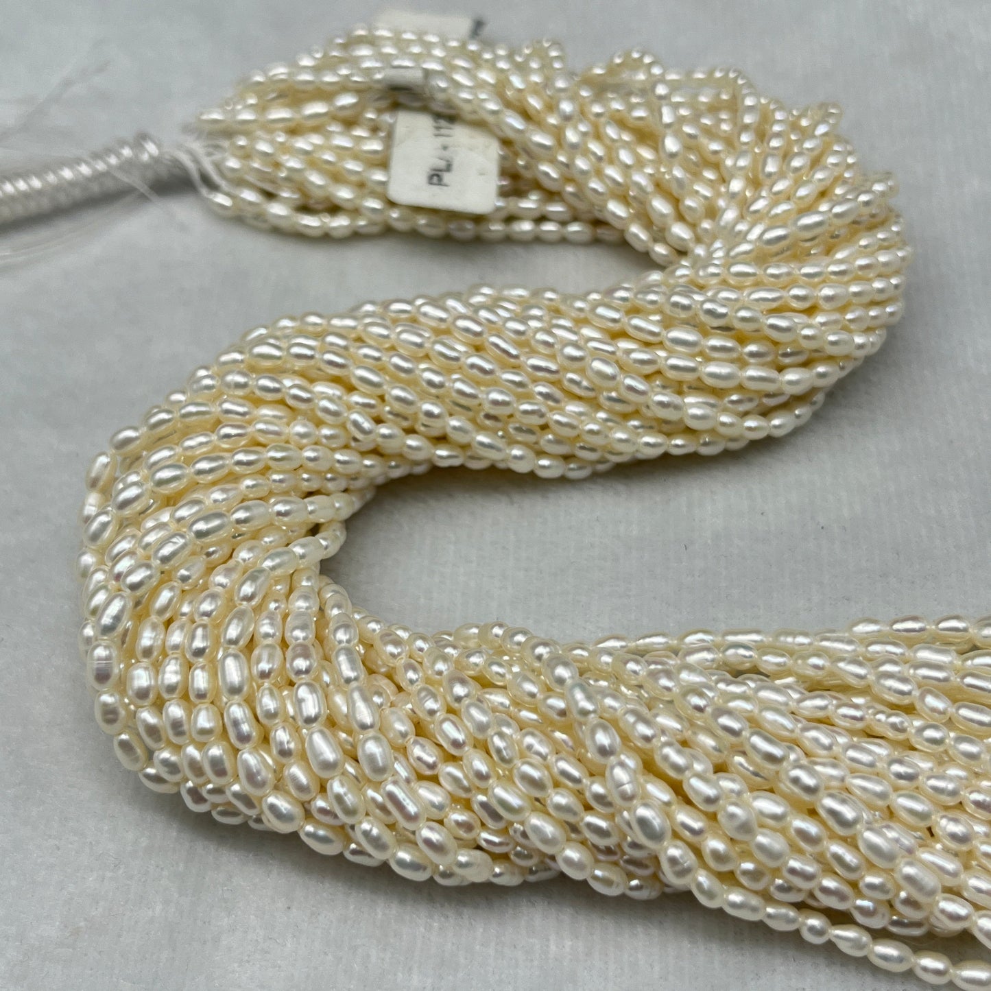 Fresh Water Pearl White Color, Rice Shape, AAA Luster Pearl, 3 MM Size