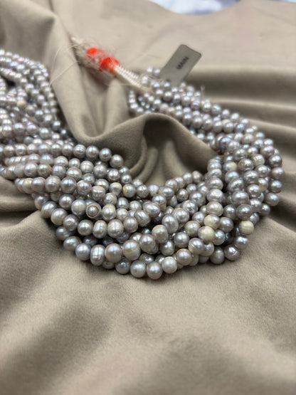 Freshwater Pearl , Grey Color, Potato Shape, 6-6.5m Size
