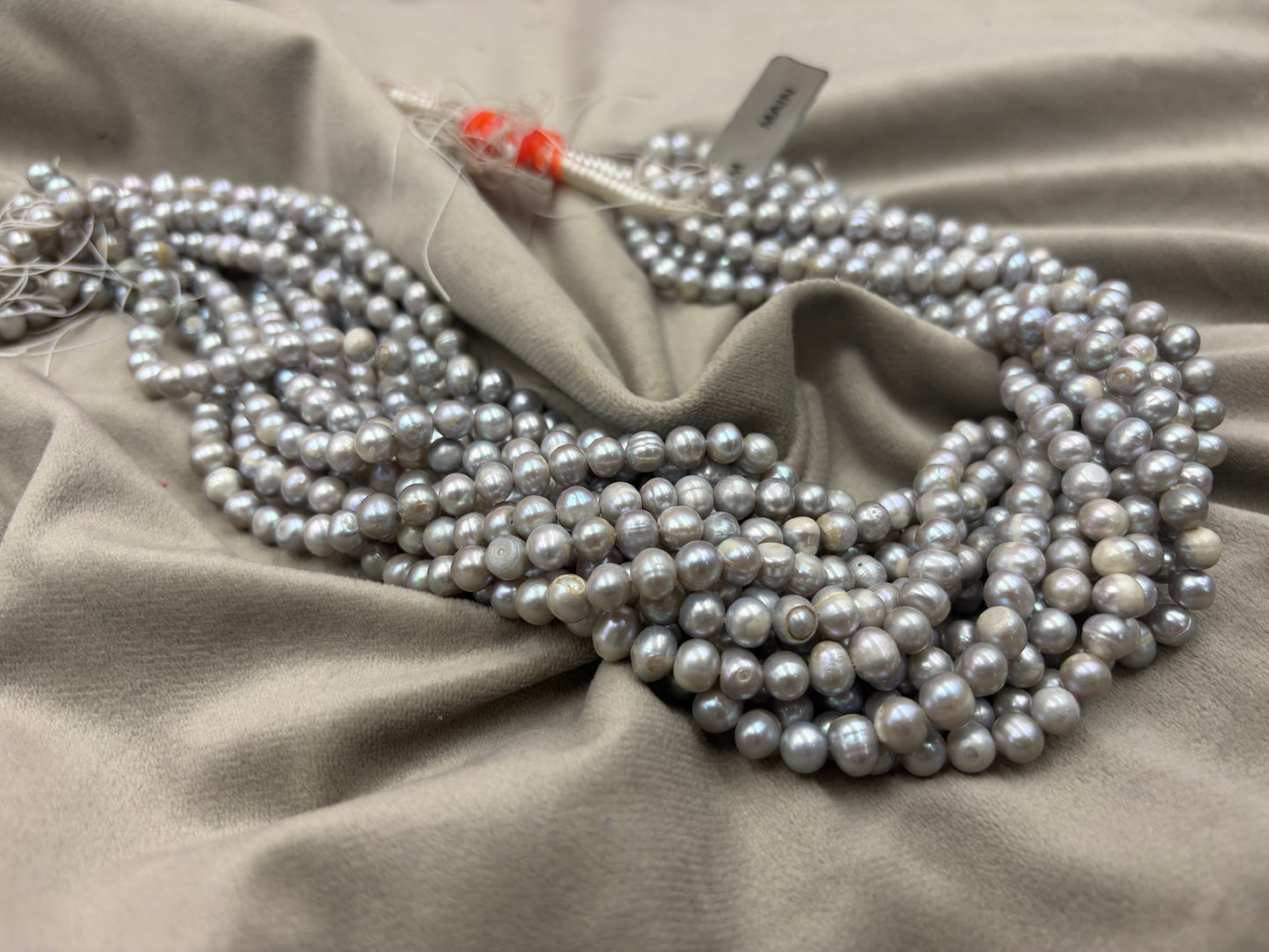 Freshwater Pearl , Grey Color, Potato Shape, 6-6.5m Size