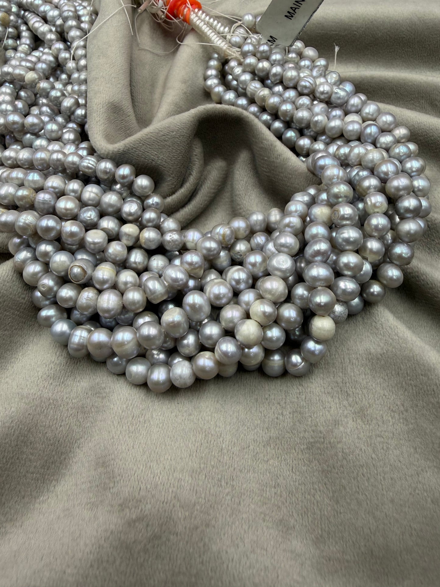 Freshwater Pearl , Grey Color, Potato Shape, 6-6.5m Size