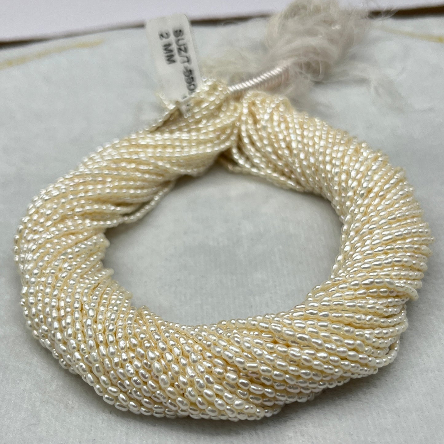 Fresh Water Pearl Off White Color, Rice Shape, AAA Luster Pearl, 2 MM Size