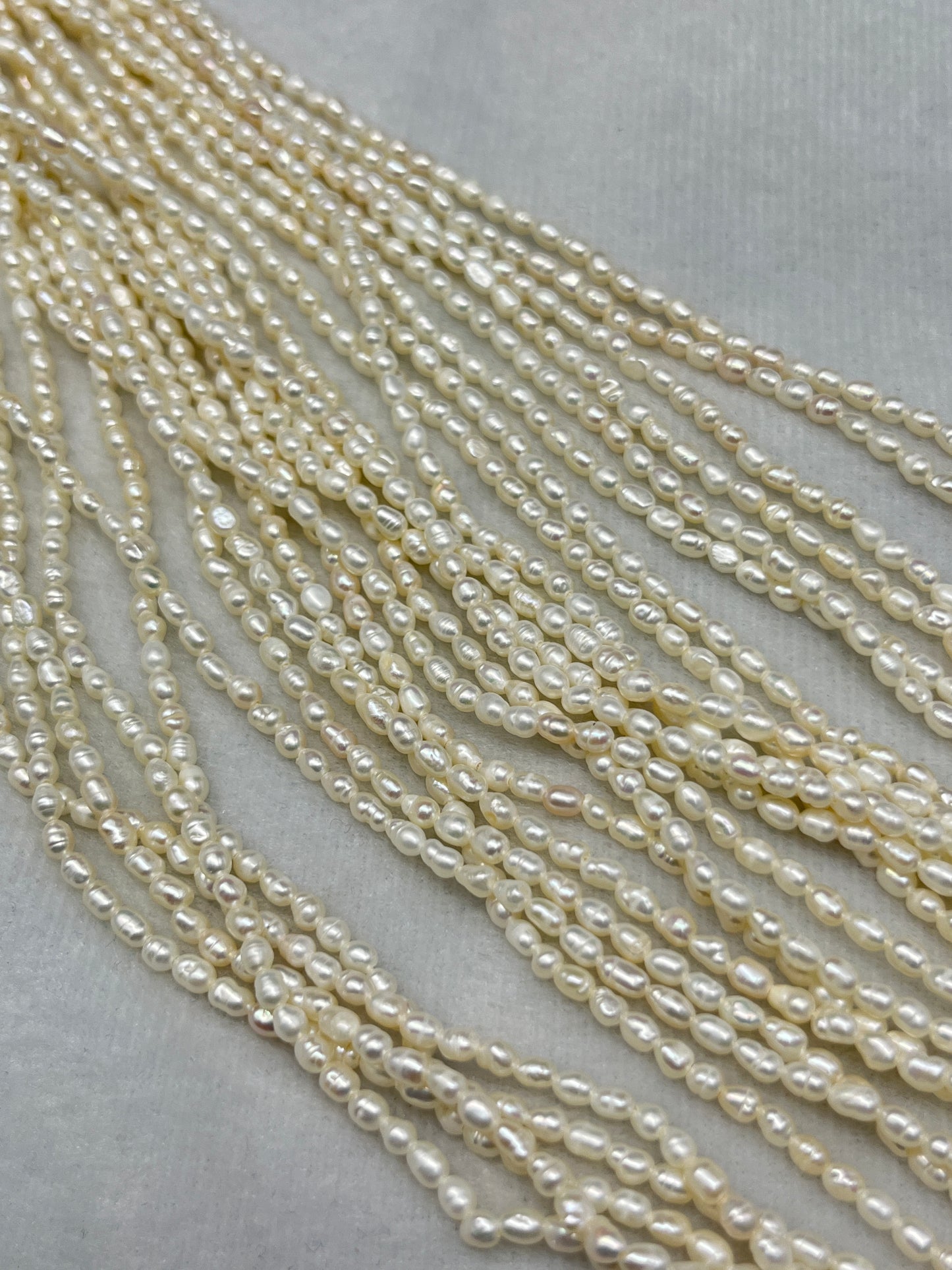 Fresh Water Pearl White Color, Rice Shape, AA Luster Pearl, 3 MM Size