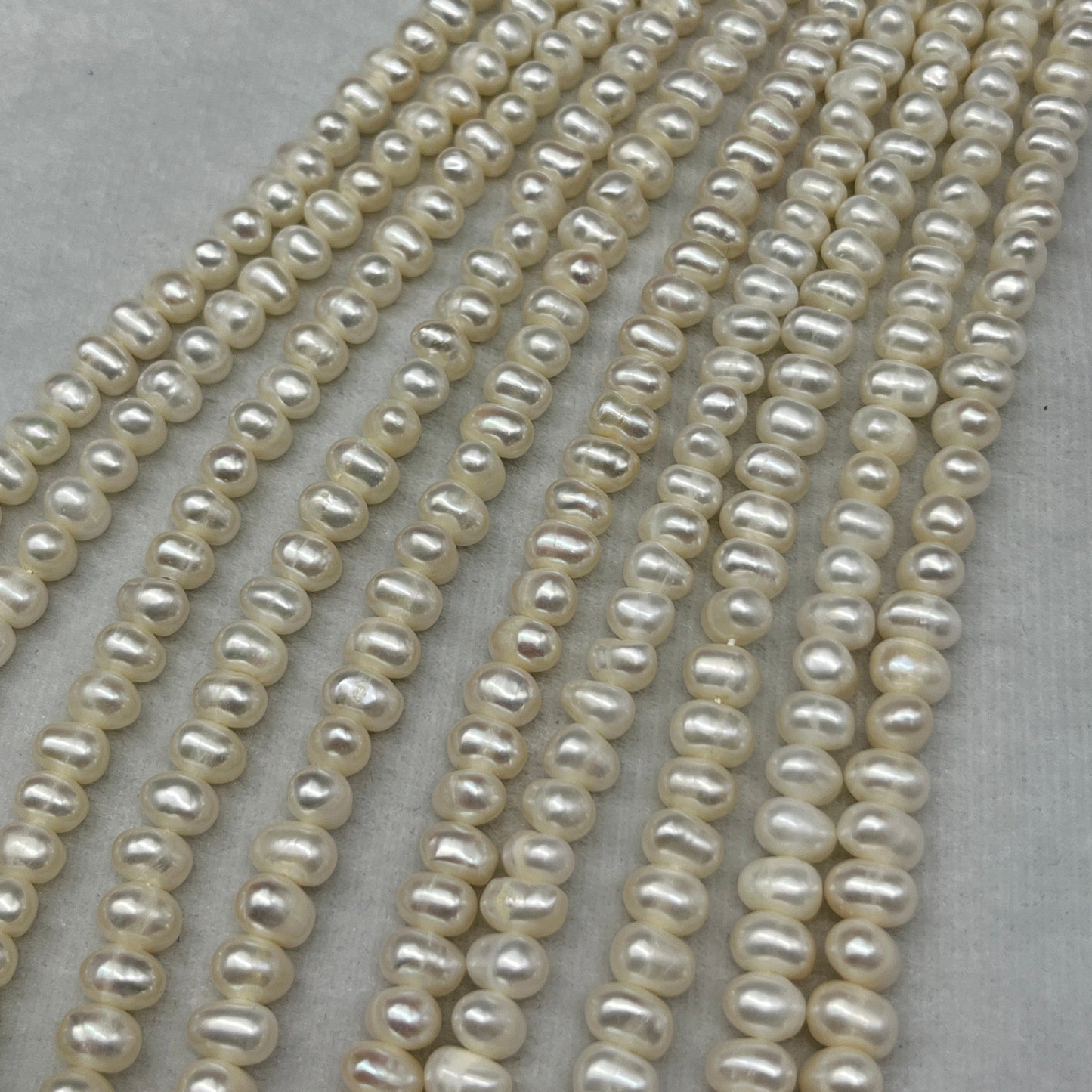 Fresh Water Pearl, White Color, Oval Shape, 6-6.5 MM (Approx.)