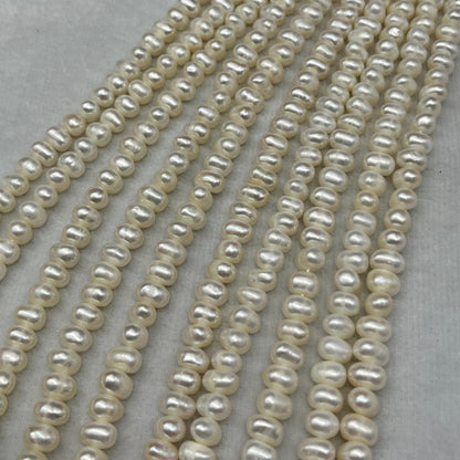 Fresh Water Pearl, White Color, Oval Shape, 6-6.5 MM (Approx.)