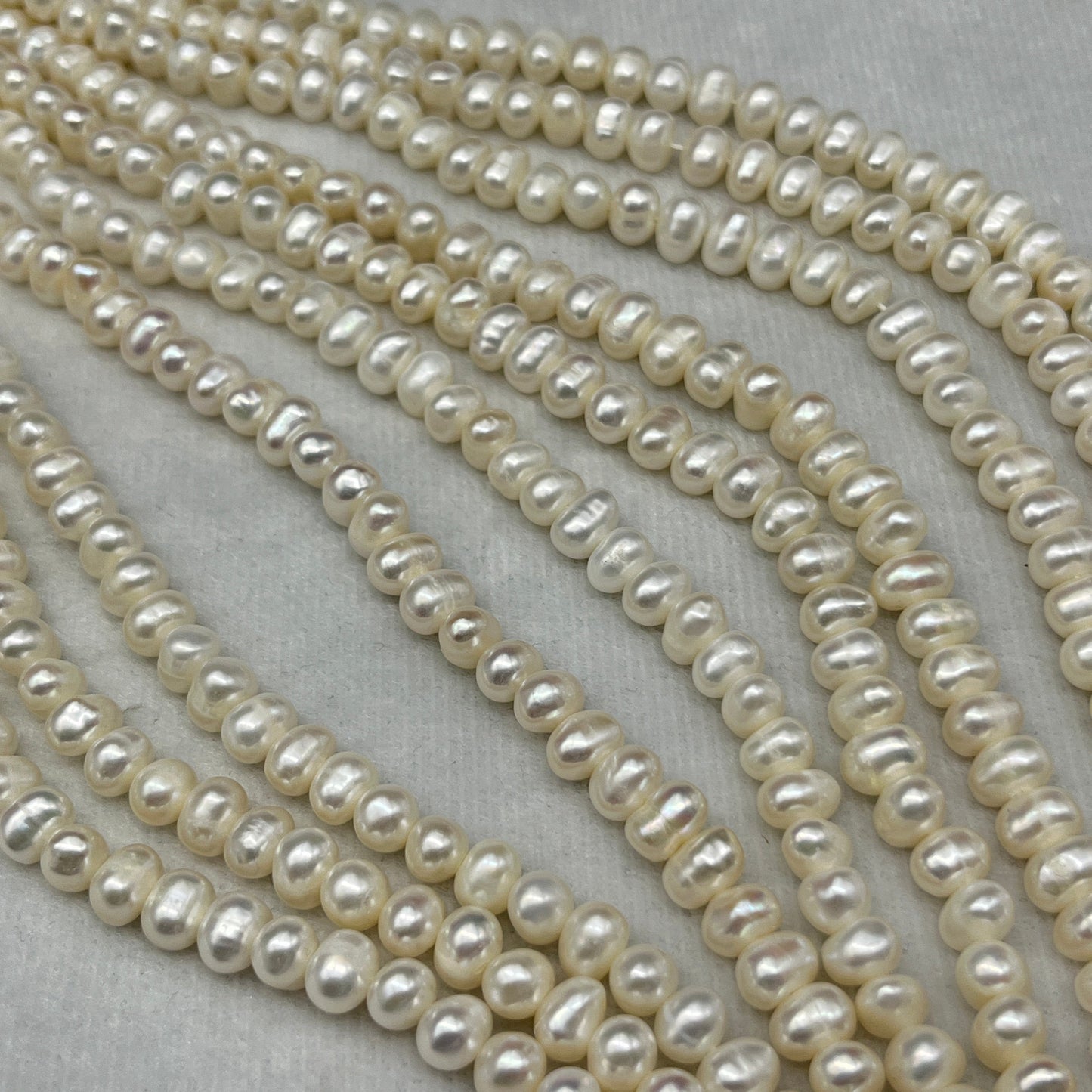 Fresh Water Pearl, White Color, Oval Shape, 6-6.5 MM (Approx.)