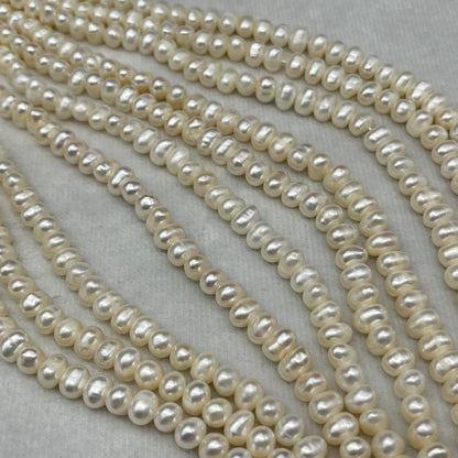 Fresh Water Pearl, White Color, Oval Shape, 6-6.5 MM (Approx.)