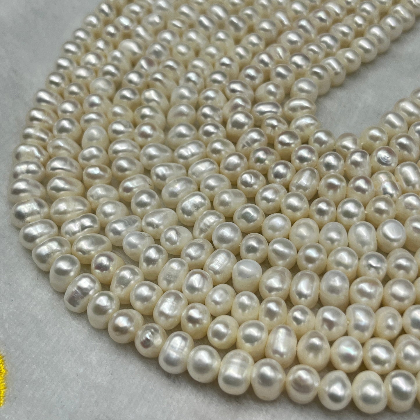 Fresh Water Pearl, White Color, Oval Shape, 6-6.5 MM (Approx.)