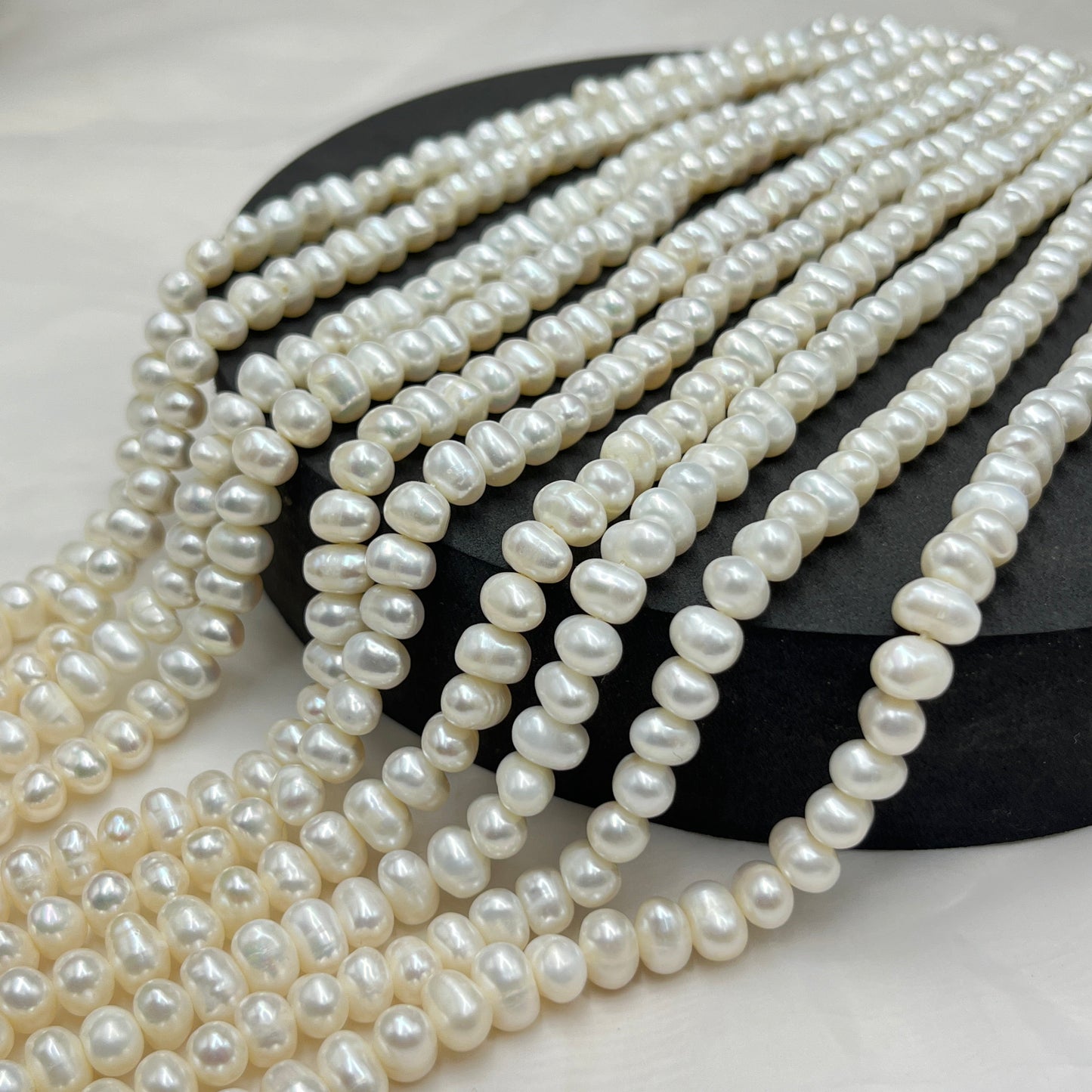 Fresh Water Pearl, White Color, Oval Shape, 6-6.5 MM (Approx.)