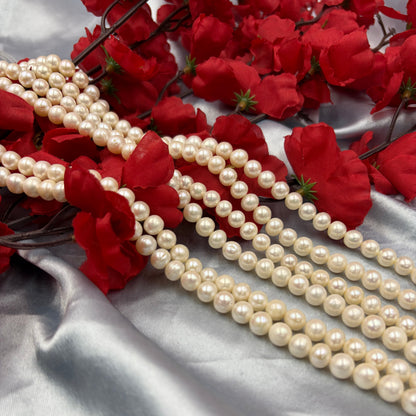 Freshwater Pearl , White Color, Round Shape, 7-8mm Size