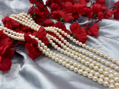 Freshwater Pearl , White Color, Round Shape, 7-8mm Size