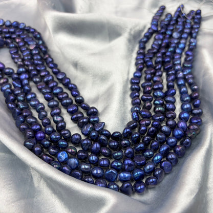 Freshwater Pearl , Blue Color, Tumble Shape, 7.5-8.5mm Size