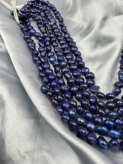 Freshwater Pearl , Blue Color, Tumble Shape, 7.5-8.5mm Size