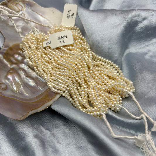 Freshwater Pearl , Off White Color, Potato Shape, 3.25mm Size