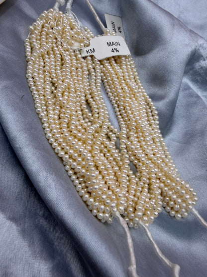 Freshwater Pearl , Off White Color, Potato Shape, 3.25mm Size