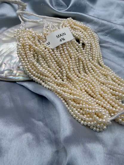Freshwater Pearl , Off White Color, Potato Shape, 3.25mm Size
