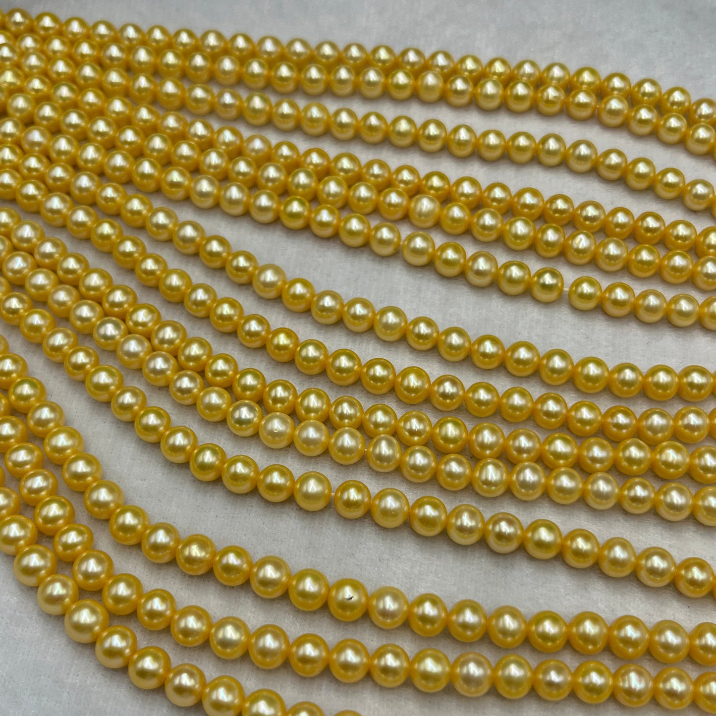 Fresh Water Pearl, Golden Color, Round Shape, 6.5-7 MM Size