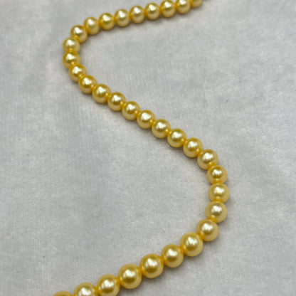 Fresh Water Pearl, Golden Color, Round Shape, 6.5-7 MM Size