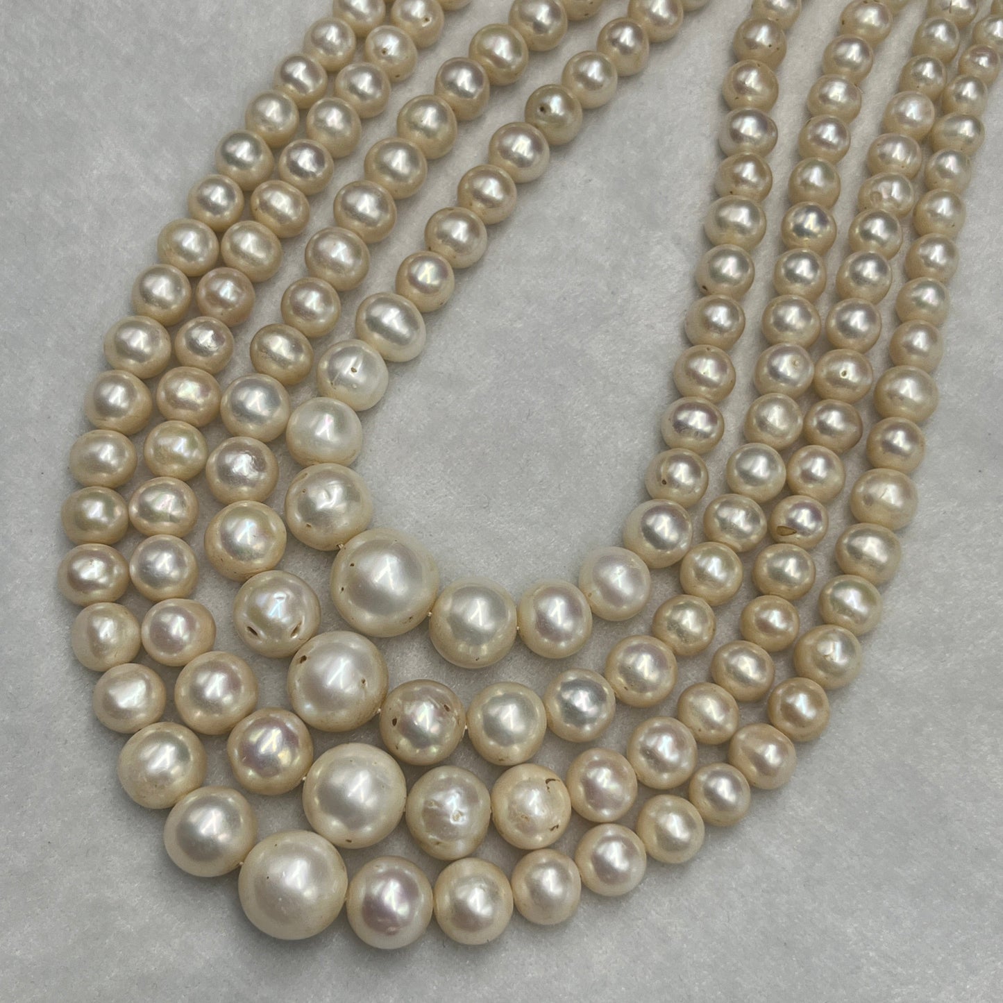 Fresh Water Pearl, Off White Color, Round Shape, 6-13mm MM Size