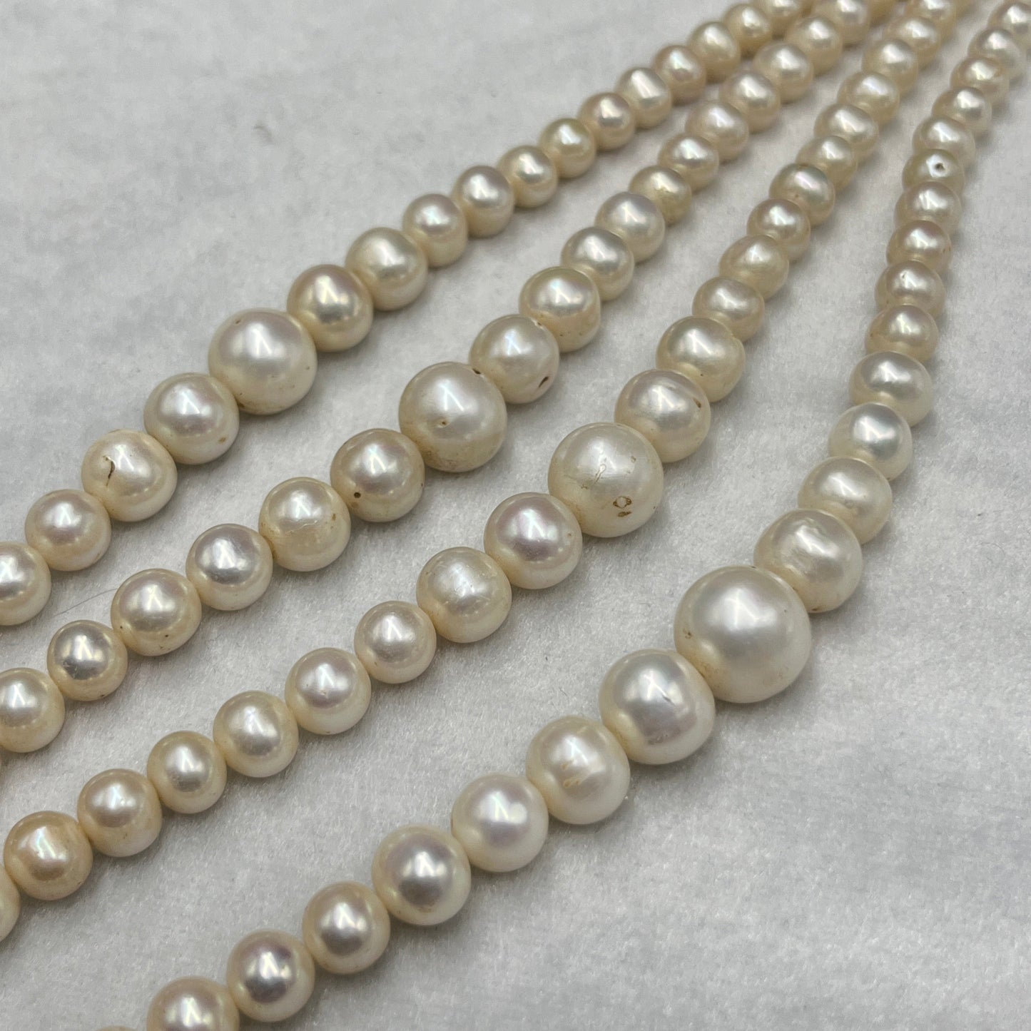 Fresh Water Pearl, Off White Color, Round Shape, 6-13mm MM Size