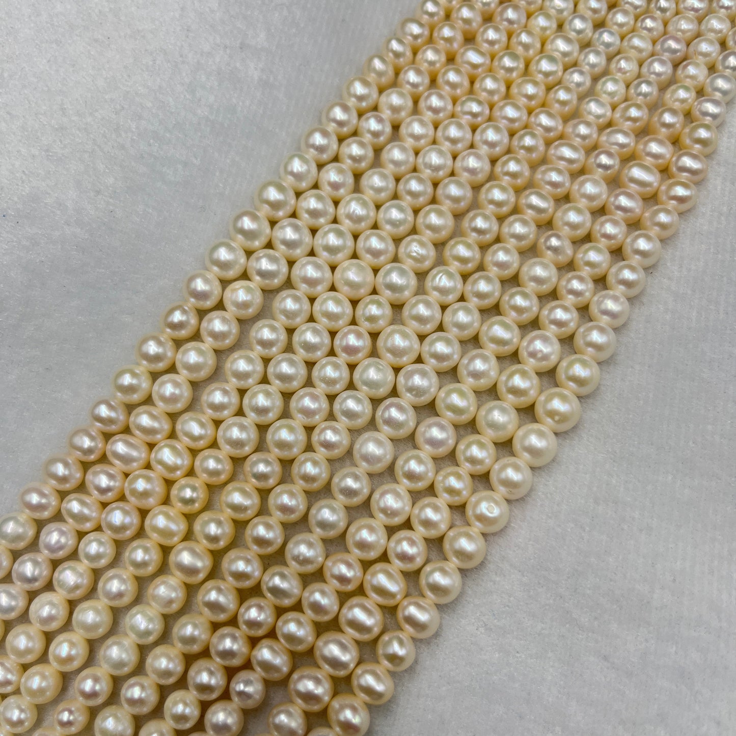 Fresh Water Pearl, Cream Color, Oval Shape, 4-8 MM Size