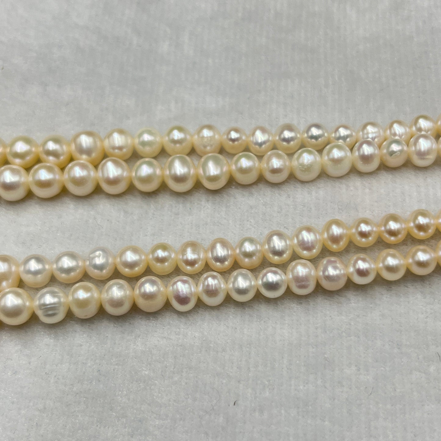 Fresh Water Pearl, Cream Color, Oval Shape, 4-8 MM Size