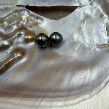 Natural Loose Tahitian Black Pearl | Round Genuine Cultured Pearl | High Luster Pearl for Fine Jewelry Making
