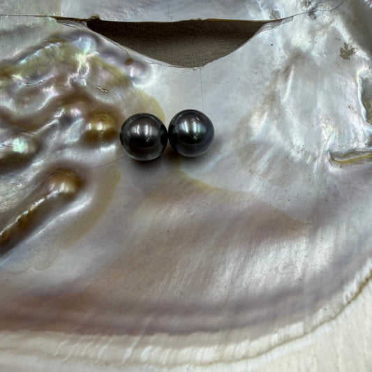 Natural Loose Tahitian Black Pearl | Round Genuine Cultured Pearl | High Luster Pearl for Fine Jewelry Making