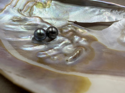 Natural Loose Tahitian Black Pearl | Round Genuine Cultured Pearl | High Luster Pearl for Fine Jewelry Making