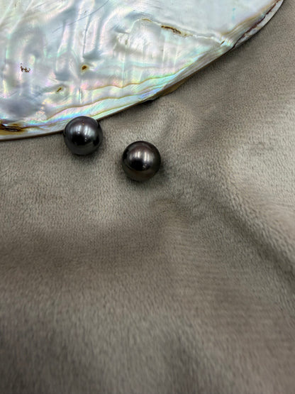 Natural Loose Tahitian Black Pearl | Round Genuine Cultured Pearl | High Luster Pearl for Fine Jewelry Making