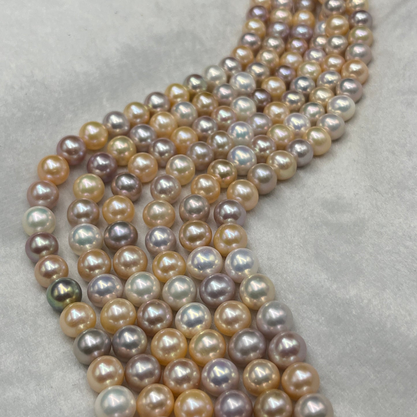 Fresh Water Pearl, Multi Color, Round Shape, 9-10MM Size
