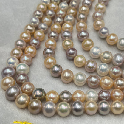 Fresh Water Pearl, Multi Color, Round Shape, 9-10MM Size
