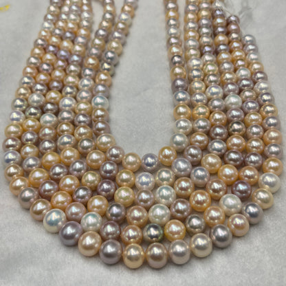 Fresh Water Pearl, Multi Color, Round Shape, 9-10MM Size