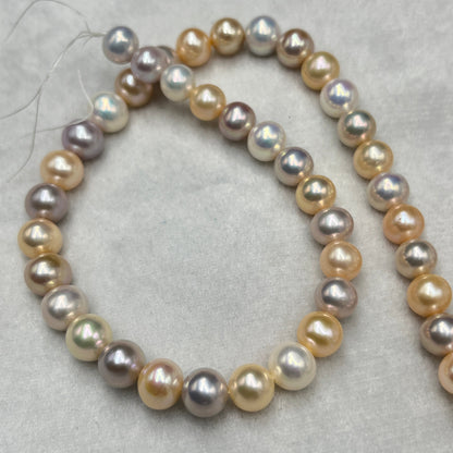 Fresh Water Pearl, Multi Color, Round Shape, 9-10MM Size