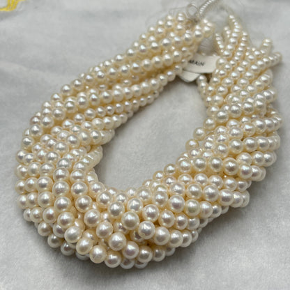 Fresh Water Pearl, White Color, Round Shape, 7MM