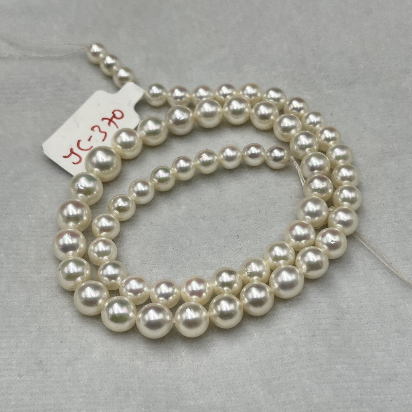 Akoya Pearl Off White Color, Round Shape, AAA Luster Pearl, 6-9.5 MM Size
