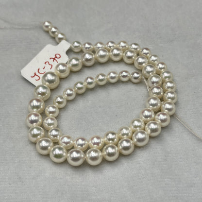 Akoya Pearl Off White Color, Round Shape, AAA Luster Pearl, 6-9.5 MM Size