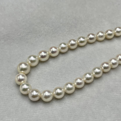 Akoya Pearl Off White Color, Round Shape, AAA Luster Pearl, 6-9.5 MM Size
