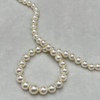 Akoya Pearl Off White Color, Round Shape, AAA Luster Pearl, 6-9.5 MM Size