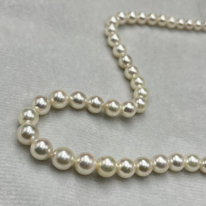 Akoya Pearl Off White Color, Round Shape, AAA Luster Pearl, 6.5-8.5 MM Size
