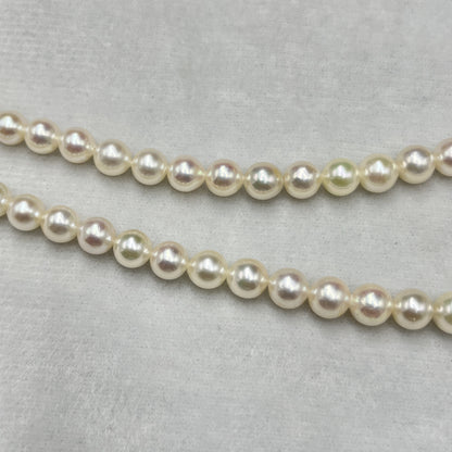 Akoya Pearl Off White Color, Round Shape, AAA Luster Pearl, 6.5-8.5 MM Size