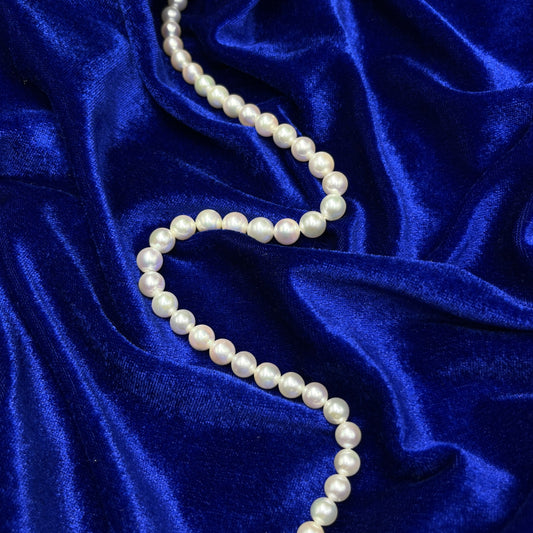 Akoya Pearl Off White Color, Round Shape, AAA Luster Pearl, 6.5-8.5 MM Size